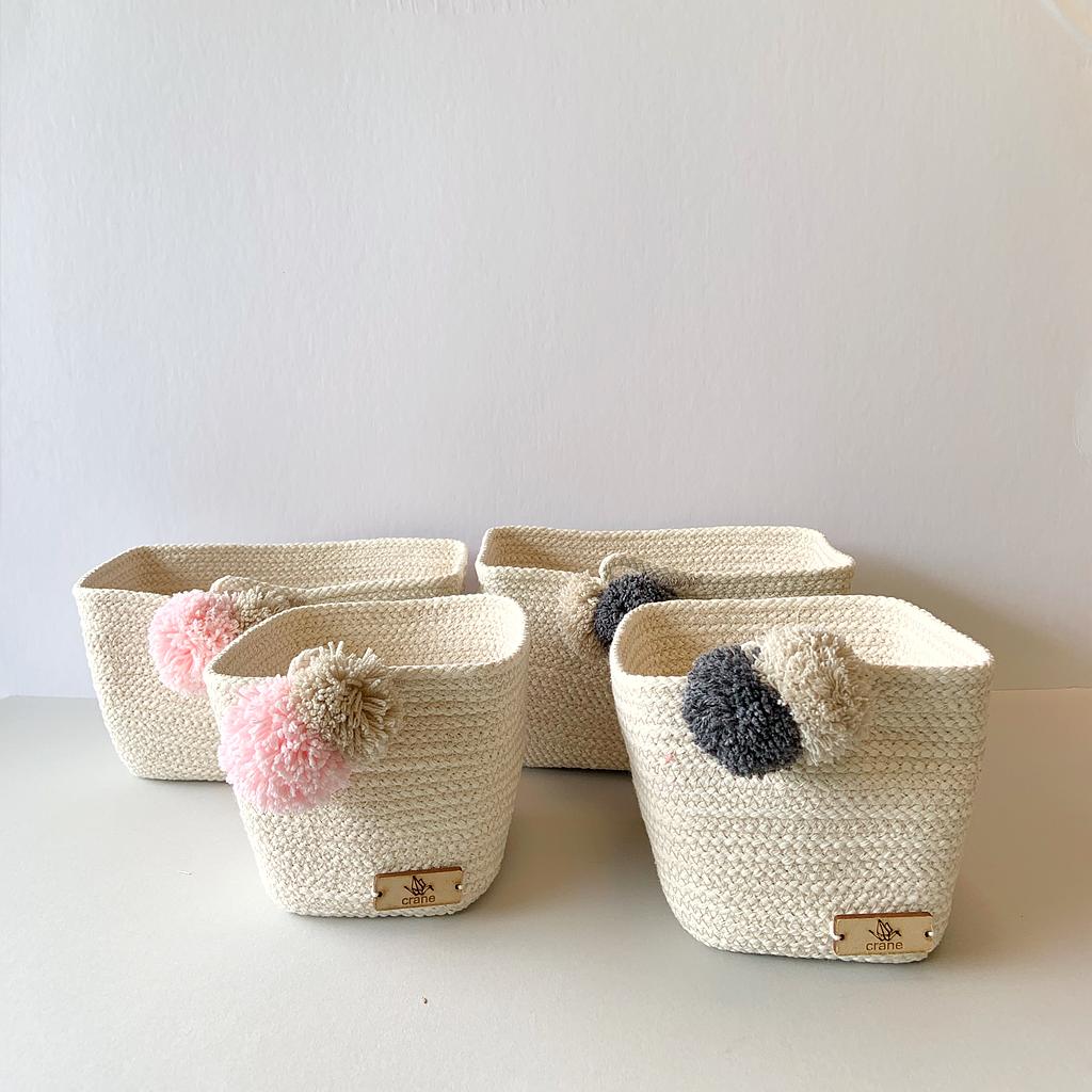 Cesta Boho Cuadrada Mini