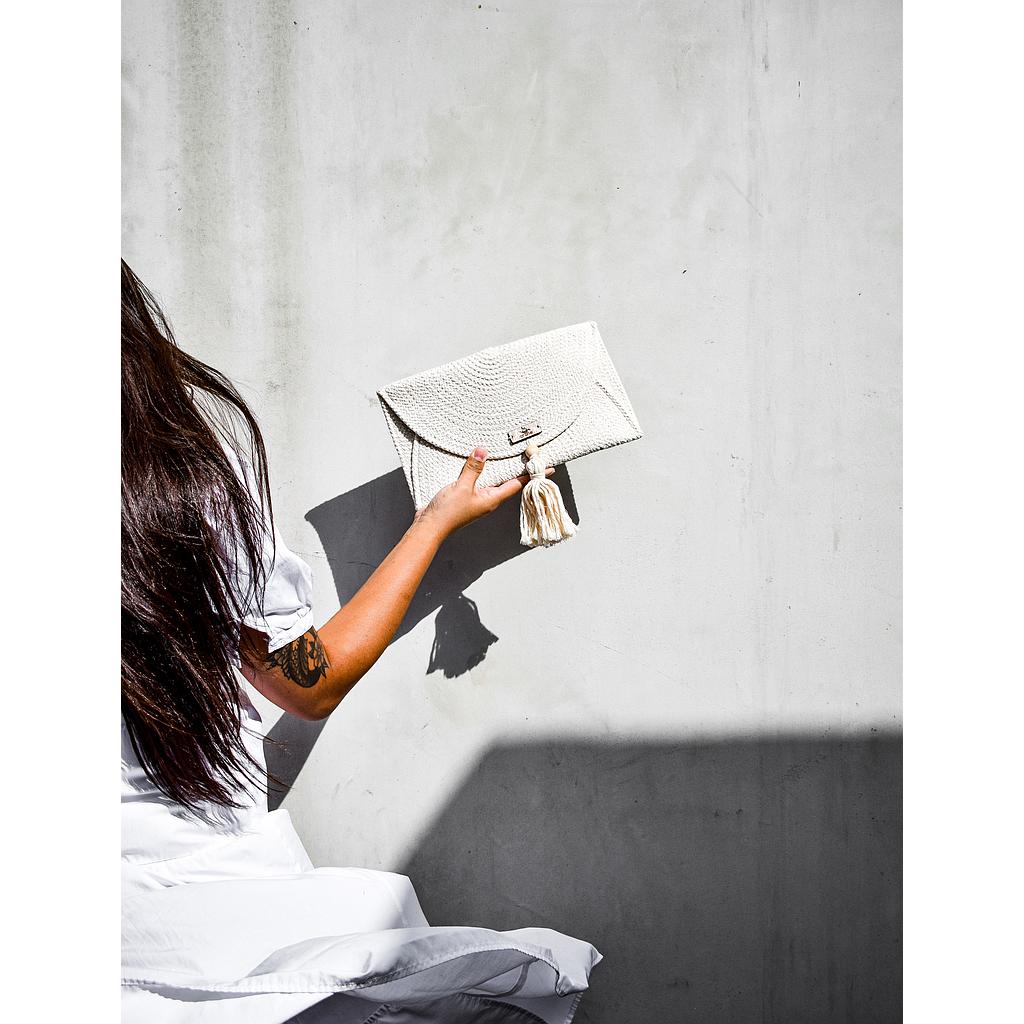 Tassel Clutch Ivory