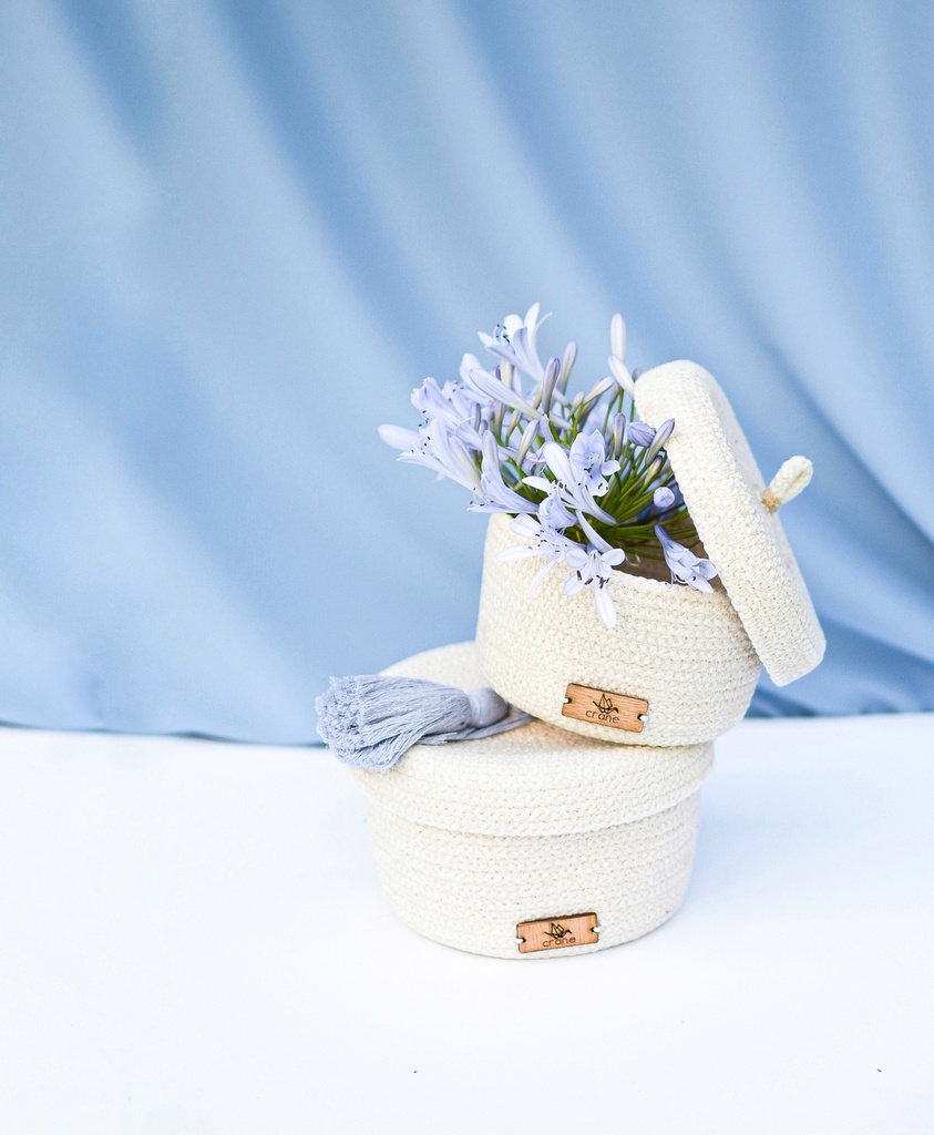 [T-73] Lidded Basket Medium