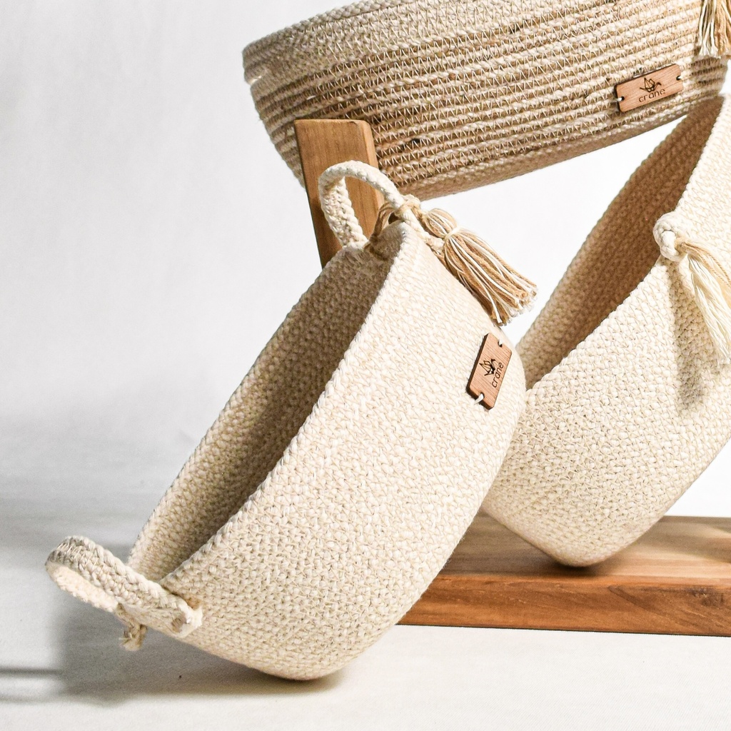 [O-22h] Oval Small Basket with Handles