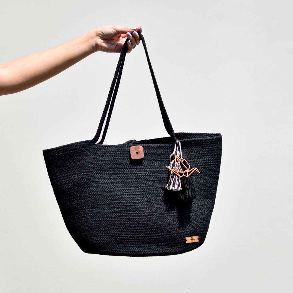 [H-03n] Signature Tote Black