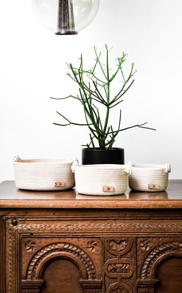 [A-94] Bazaar Ivory Large Tray