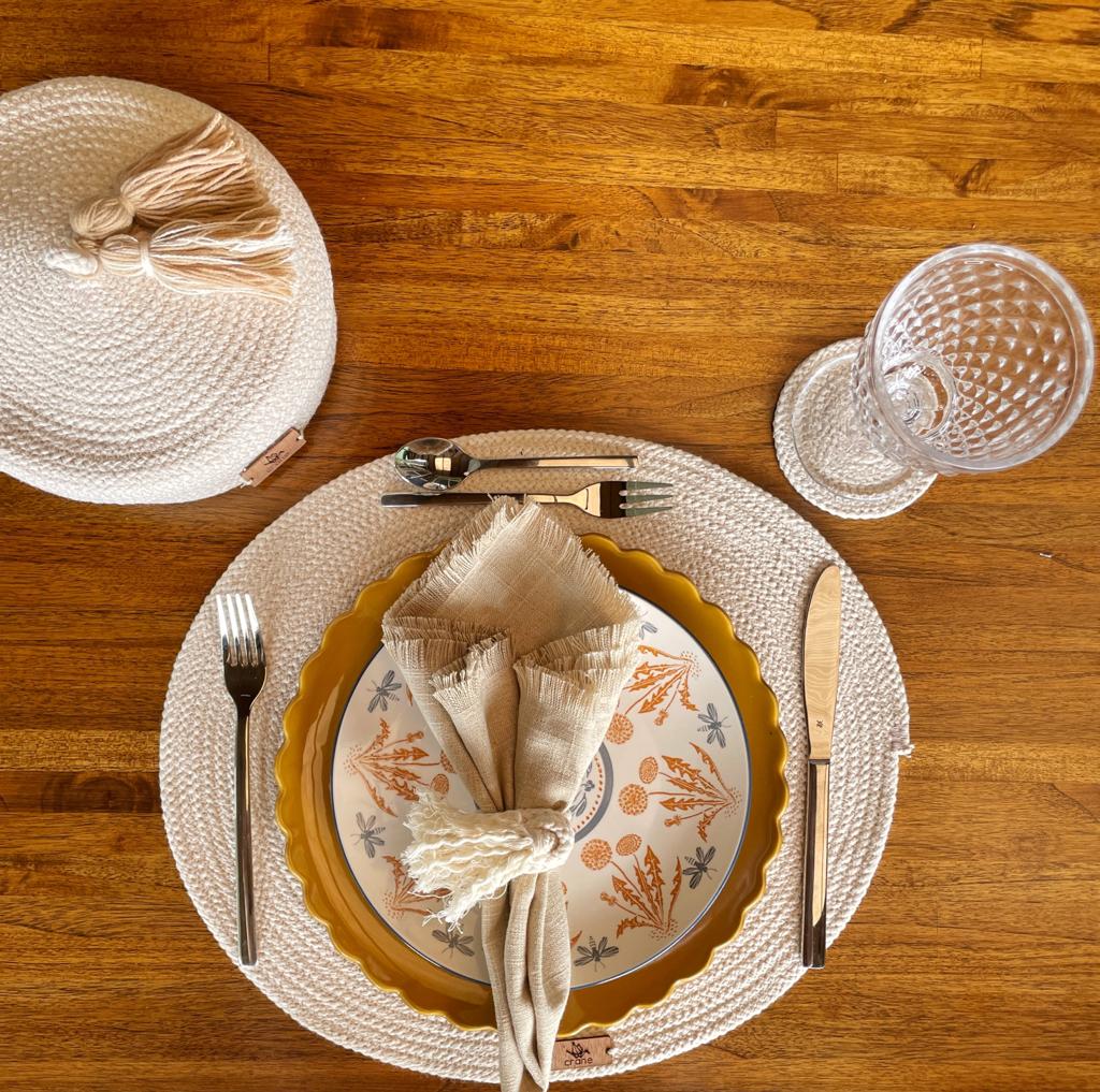 [M-02o] Oval Placemats Ivory