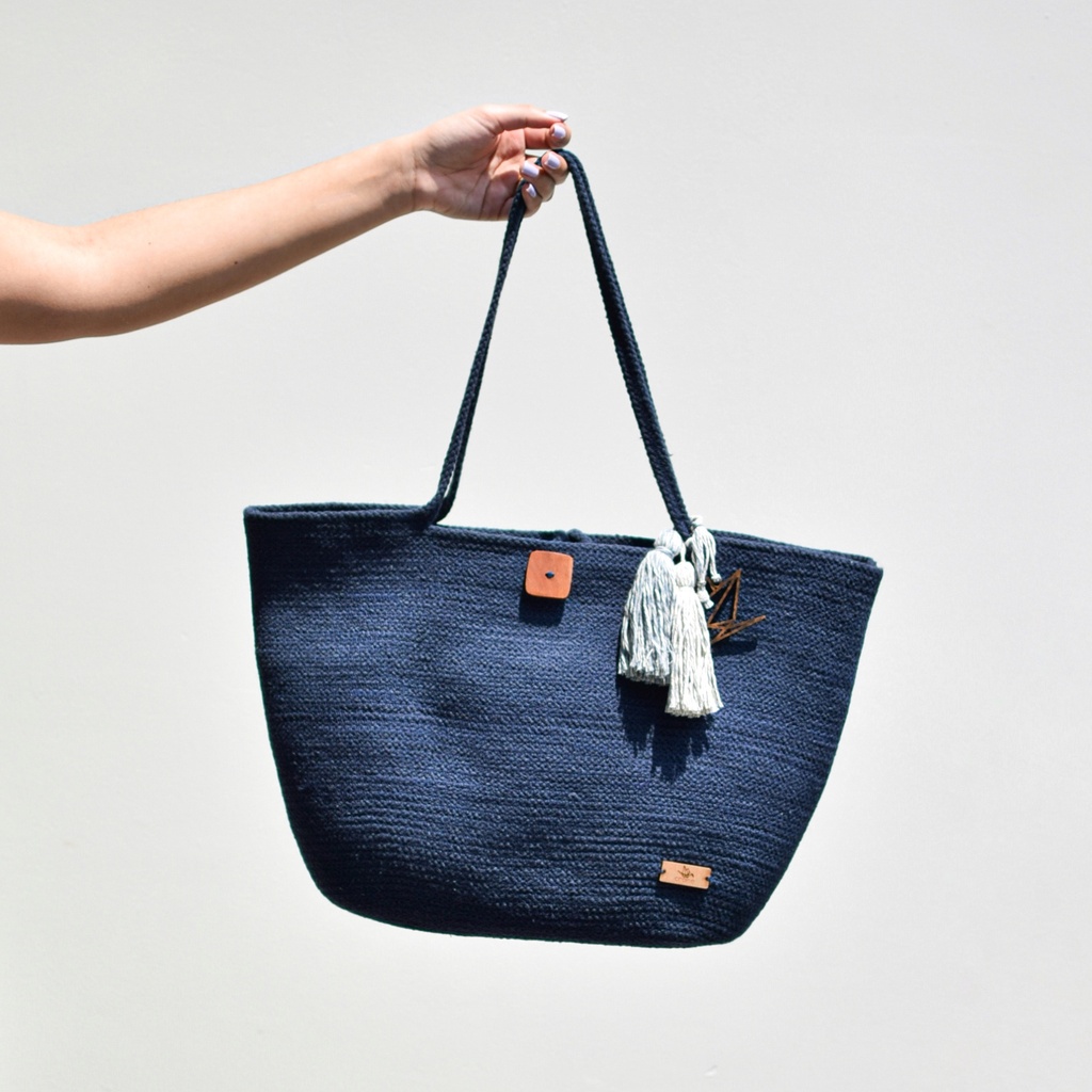 [H-03a] Signature Tote Blue