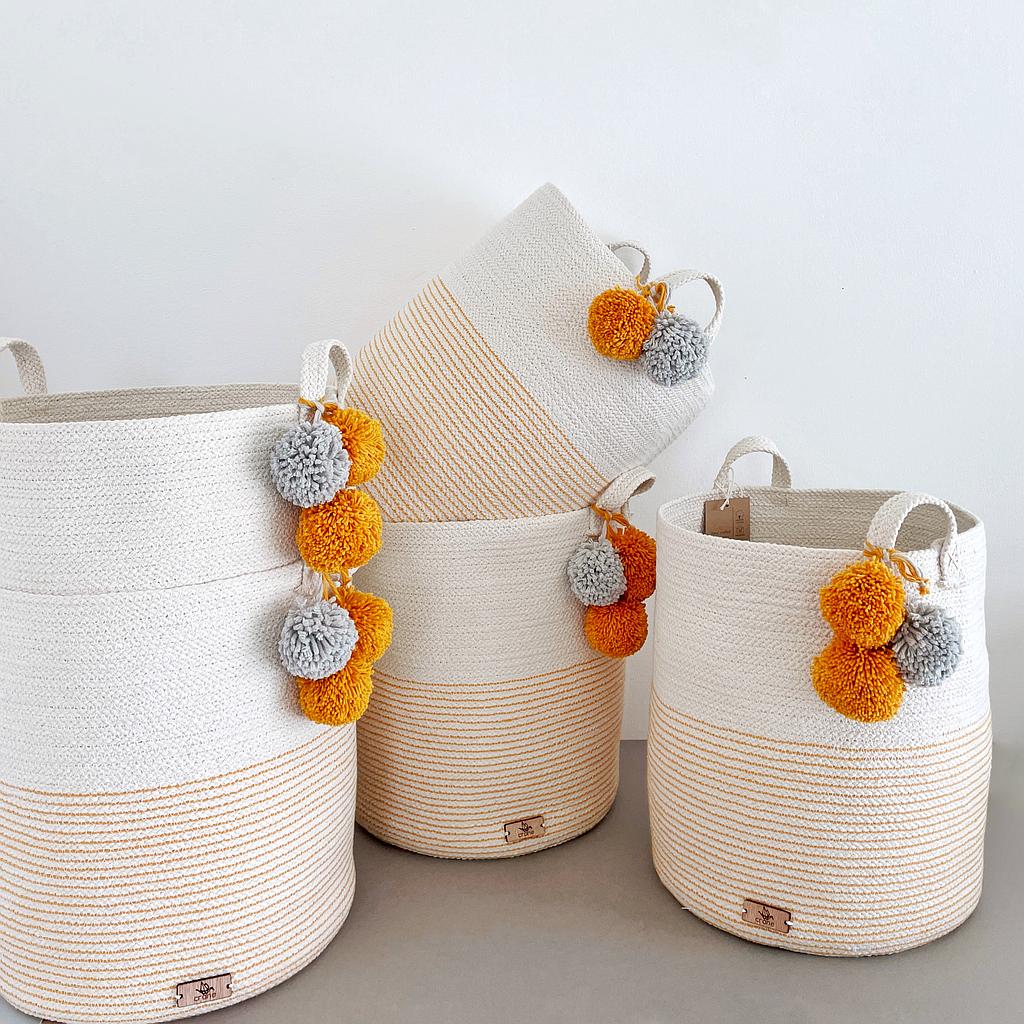 [R-38i] Cesta 32x30 con lana intercalada