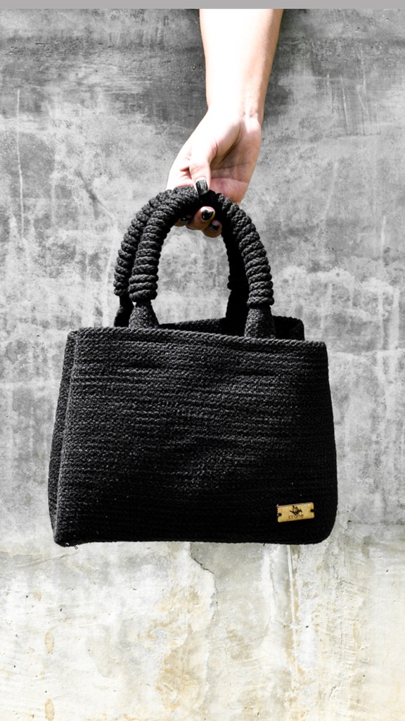 [H-49pn] Hammock Square Handbag Small Black