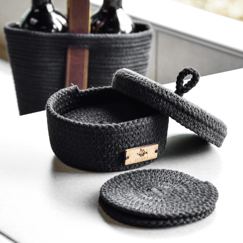 [T-71mn] Chateaux Mini with coasters (black)