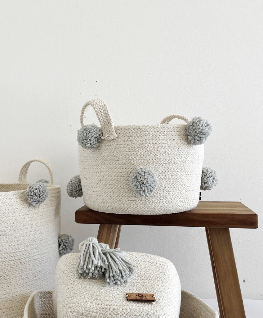 [R-72g] Confetti Basket Small Gray